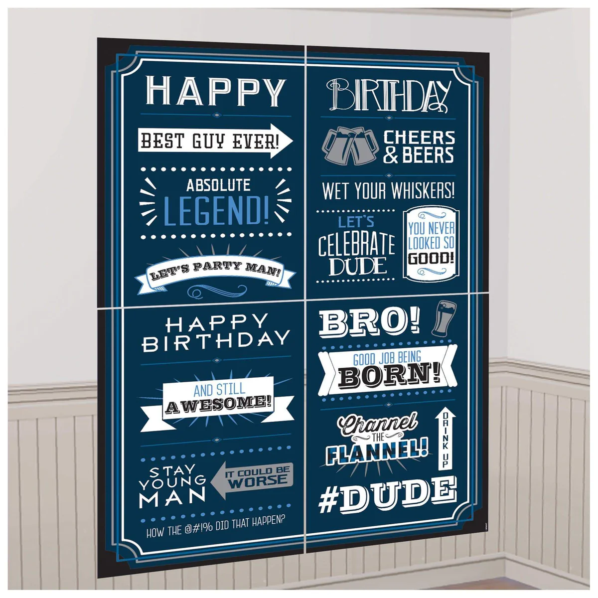 Happy Birthday Man Scene Setters with Props